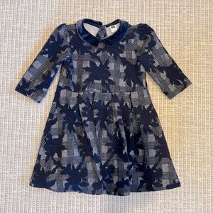 Plaid with brocade print dress. Soft material, fun pleated skirt